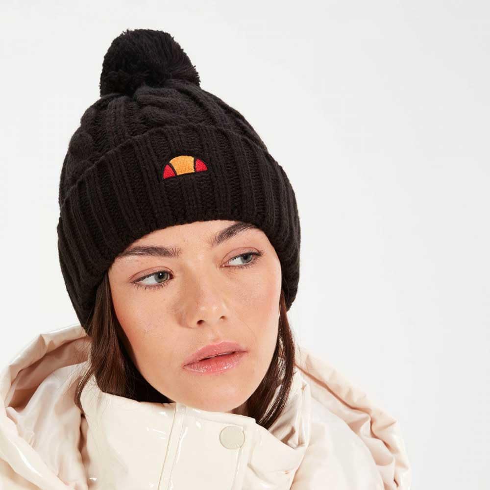 ellesse Damen Hanna Pom Beanie Mütze Einheitsgrösse Schwarz, Einheitsgrösse Schwarz