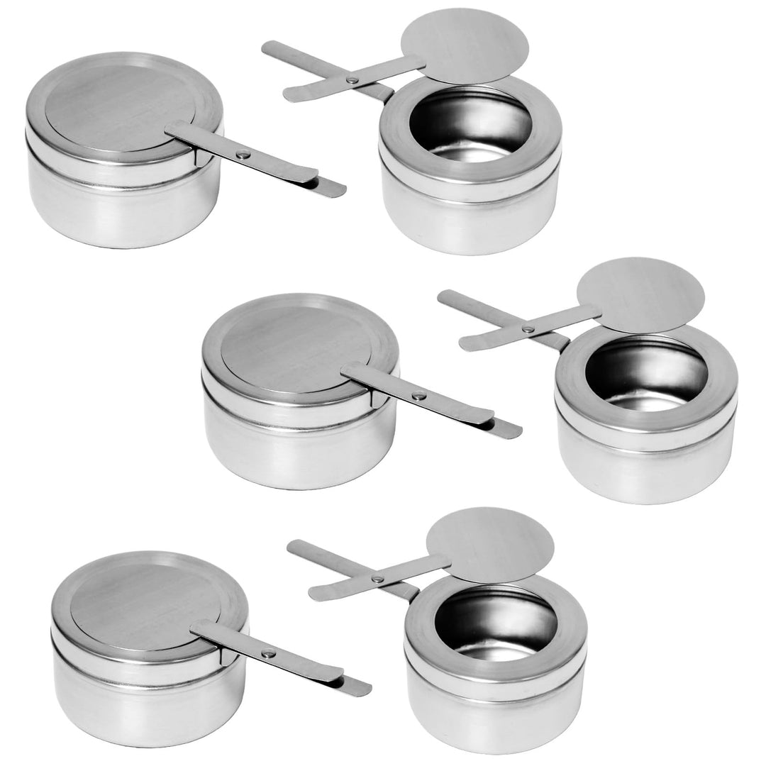 6 Stück Brennpastenbehälter mit Deckel Brennpastenbehälter Edelstahl Brennpaste Behälter Durchmesser