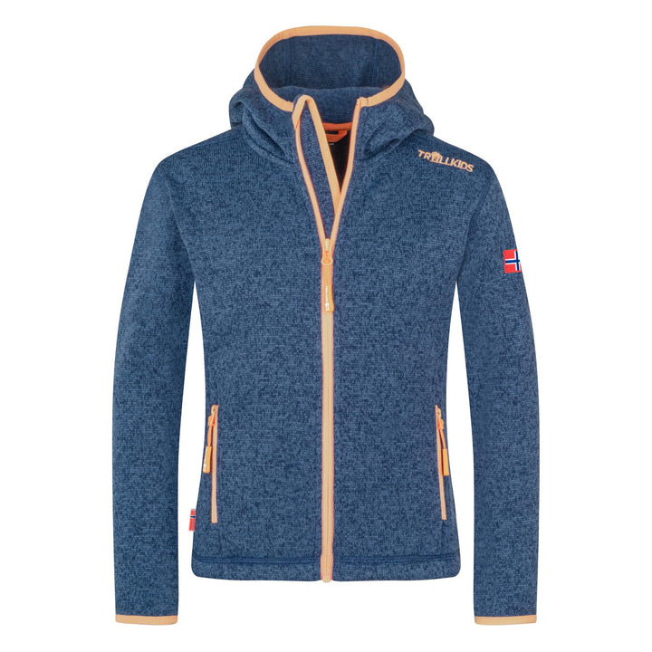 Trollkids Girls Jondalen Jacket XT | Warme Kapuzenjacke aus Strickfleece|Zwei Hüfttaschen und eine B