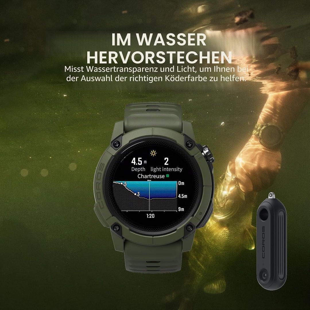 COROS HYDROP Fischfinder - Leichter auswerfbarer Sensor zur Messung von Tiefe, Temperatur, Helligkei
