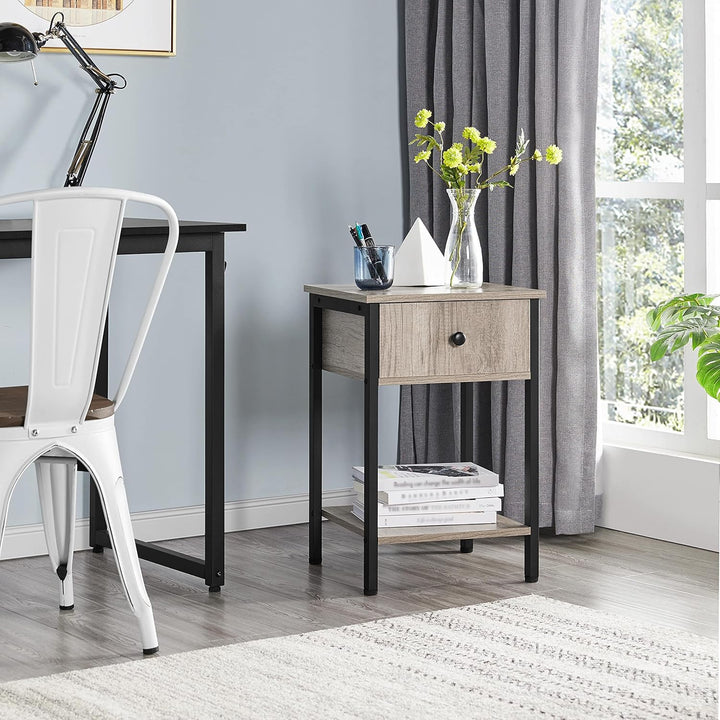 Yaheetech 2X Nachttische Beistelltisch mit Schublade und Ablage Nachtschrank Industrie-Design Kleine
