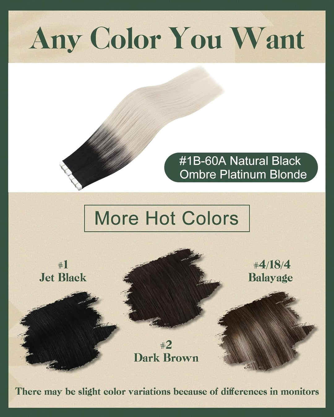 Ugeat Tape Extensions Echthaar Platinblond Ombre 40 cm Ombre Echthaar Extensions Tape Naturschwarz O