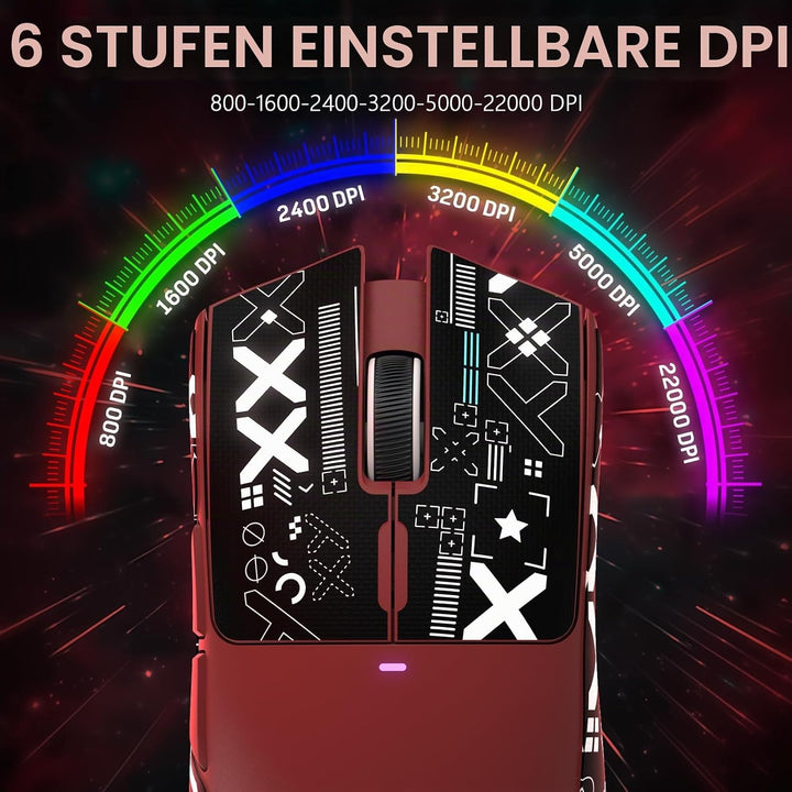 LexonElec x Attack Shark X11 Kabellose Gaming-Maus mit RGB Magnetische Ladestation, PixArt PAW3311-S