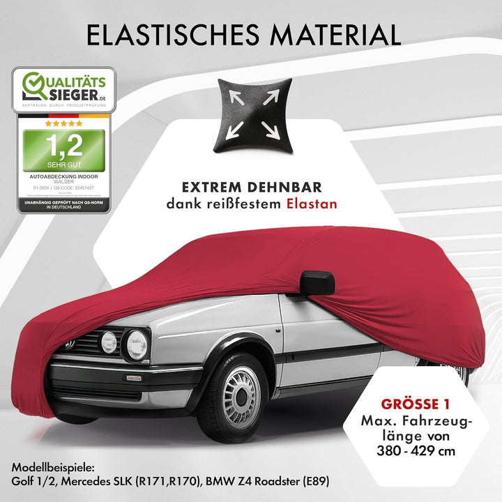 Walser Premium Abdeckung Auto Indoor Stretch Plus Qualitätssieger Sehr Gut* Autoabdeckung Winter Aut