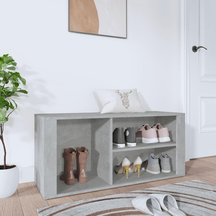 Schuhschrank aus Holzwerkstoff 100x35x45cm Betongrau Schuhschrank Holz Flurschrank Lagerschrank Plat