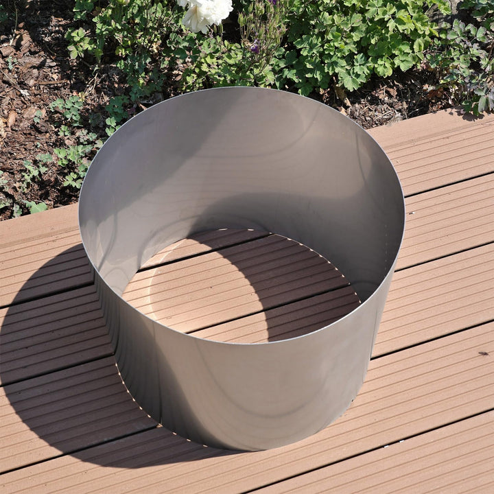 CLGarden Edelstahl Umrandung für 30 Liter Brunnenbecken Gartenbrunnen Brunnenumrandung für Terrasse