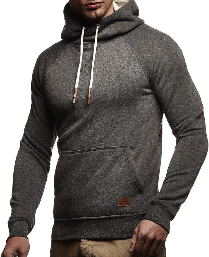 Leif Nelson Herren Pullover Hoodie Kapuzenpullover Longsleeve Basic Sweatshirt Sweater LN8153 S Anth