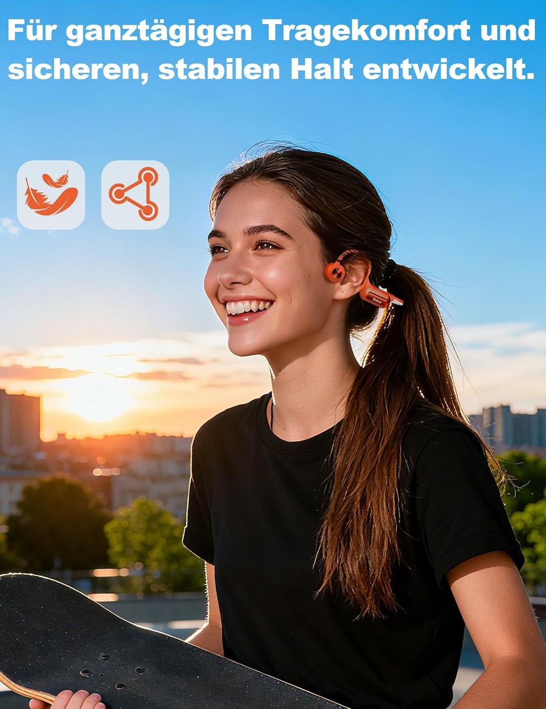 Knochenschall Kopfhörer Schwimmen – IP68 Wasserdicht, Bluetooth 5.4 Sport Kopfhörer mit 32GB MP3-Pla