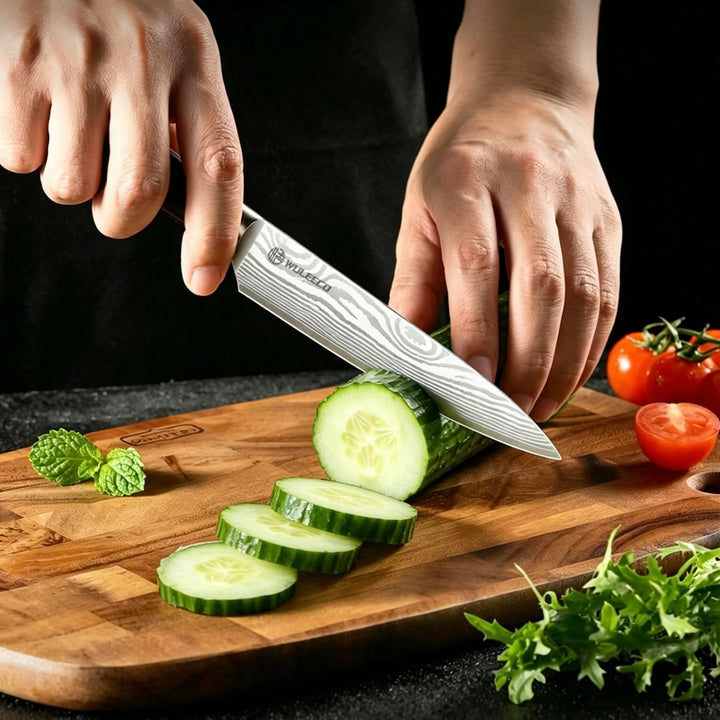 WULECCO Messerset 3-teilig, Professionelles Küchenmesser set, Messer set mit Hochwertiger Hochkohlen