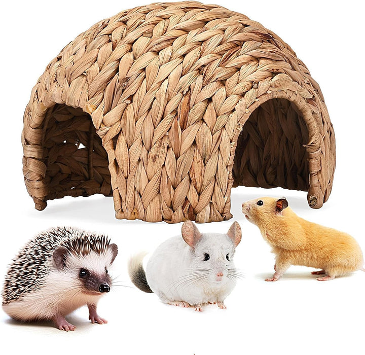 Meerschweinchenhaus 2.5 X 2.5 X 1.8 cm Kaninchennest Natürliches Kaninchen-Rohrkolben-Hausmatte Hand
