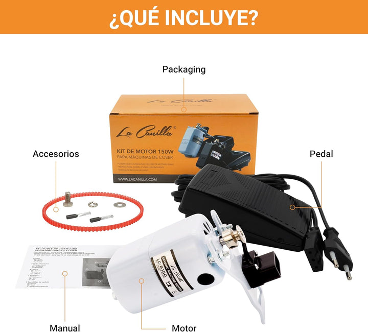 La Canilla ® - Nähmaschinenmotor 150W 8.000RPM (Weiss) | Nähmaschine Motor für Singer, AEG, Victoria