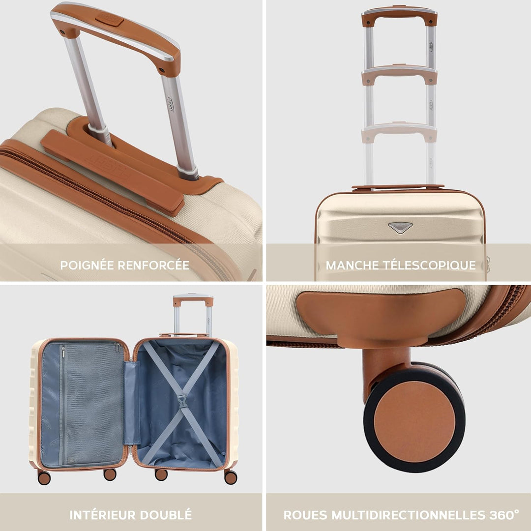 Flight Knight Leichte 4-Rad-ABS-Hartschalenkoffer Handgepack, zugelassen fur uber 35 Fluggesellschaf