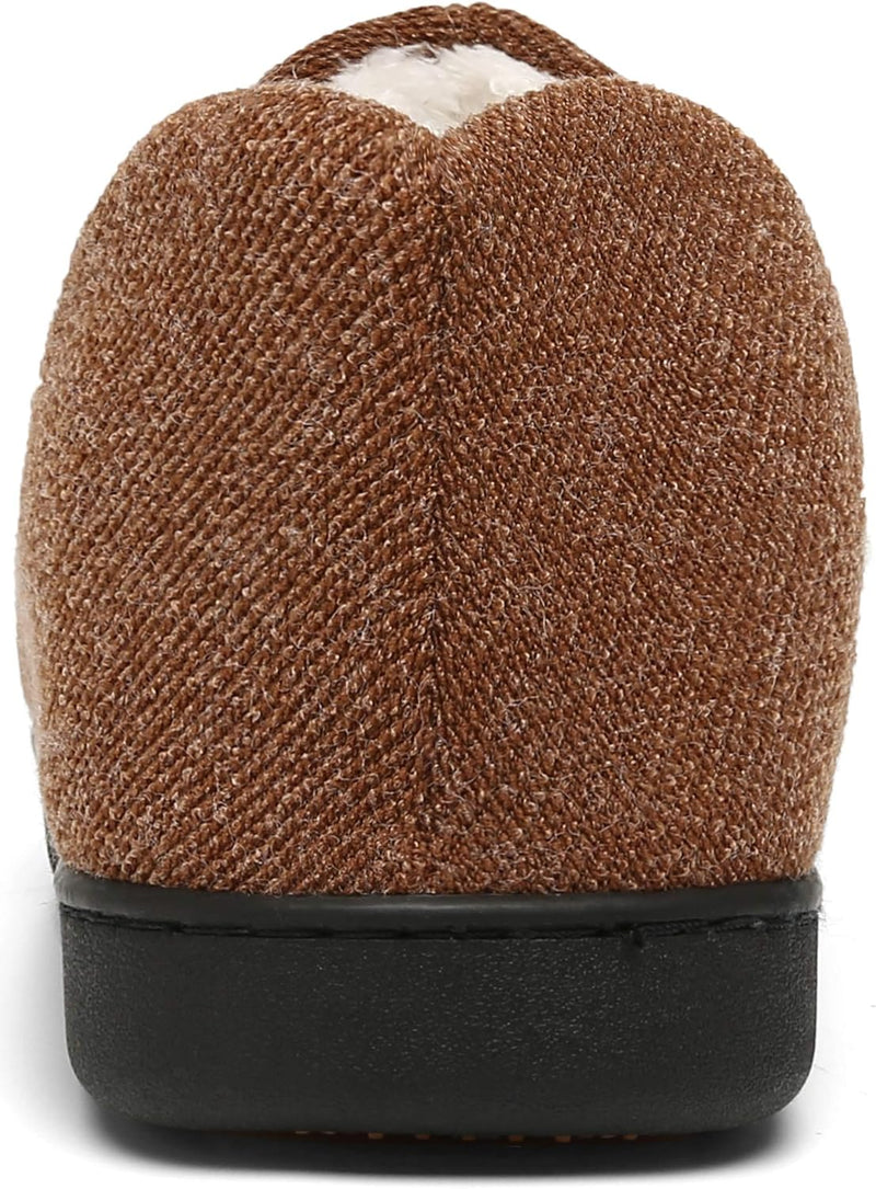 Mishansha Herren Winter Warme Hausschuhe Memory Foam Plüsch Pantoffeln,Gr.39-48, Braun 39 EU