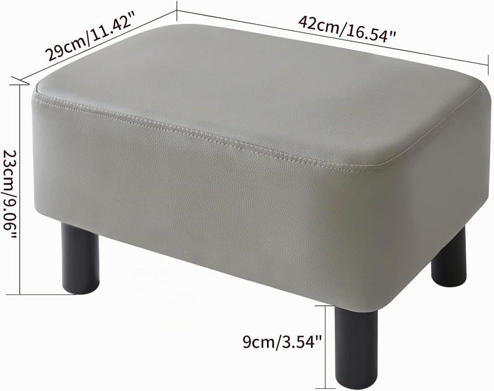 YMYNY Rechteckiger Fusshocker Sitzbank, 42 x 29 x 23 cm, Gepolsterter Hocker aus PU-Leder, mit Holzb