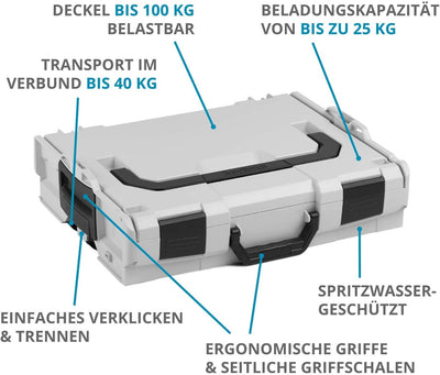 Bosch Sortimo L-Boxx 102 Werkzeugkoffer-Set Grau anpassbar mit Ihrem Logo | bestückt mit L BOXX 102