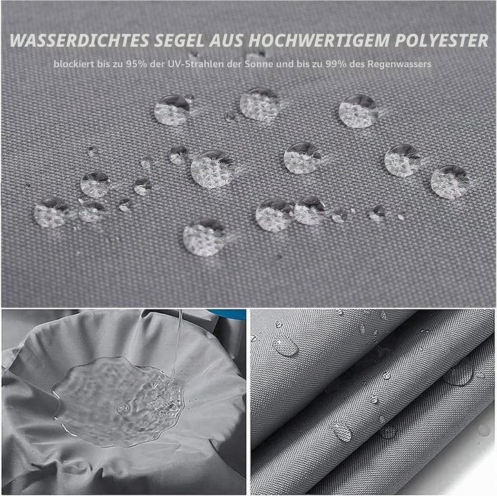 IOAOI Sonnensegel, wasserdicht, 5 m x 5 m x 7,1 m, dunkelgrau, rechtwinklig, dreieckig, Gartenüberda