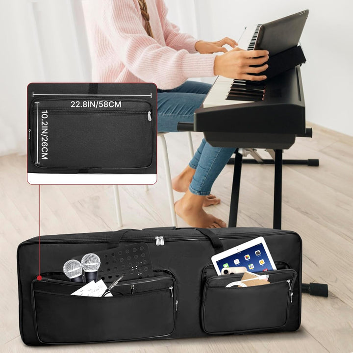 SUNDOY Keyboard Tasche – Gig Bag aus 600D Robustes Oxford-Gewebe, 10mm Schaumstoffpolsterung, Perfek