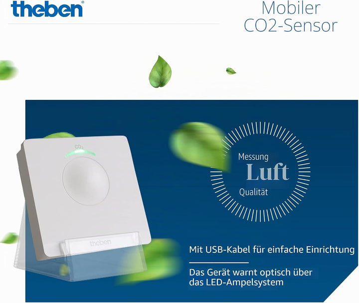 Theben 7169100 AMUN 716 transportabler CO2 Sensor I CO2 Luftgütemonitor I CO2 Melder I System für Üb