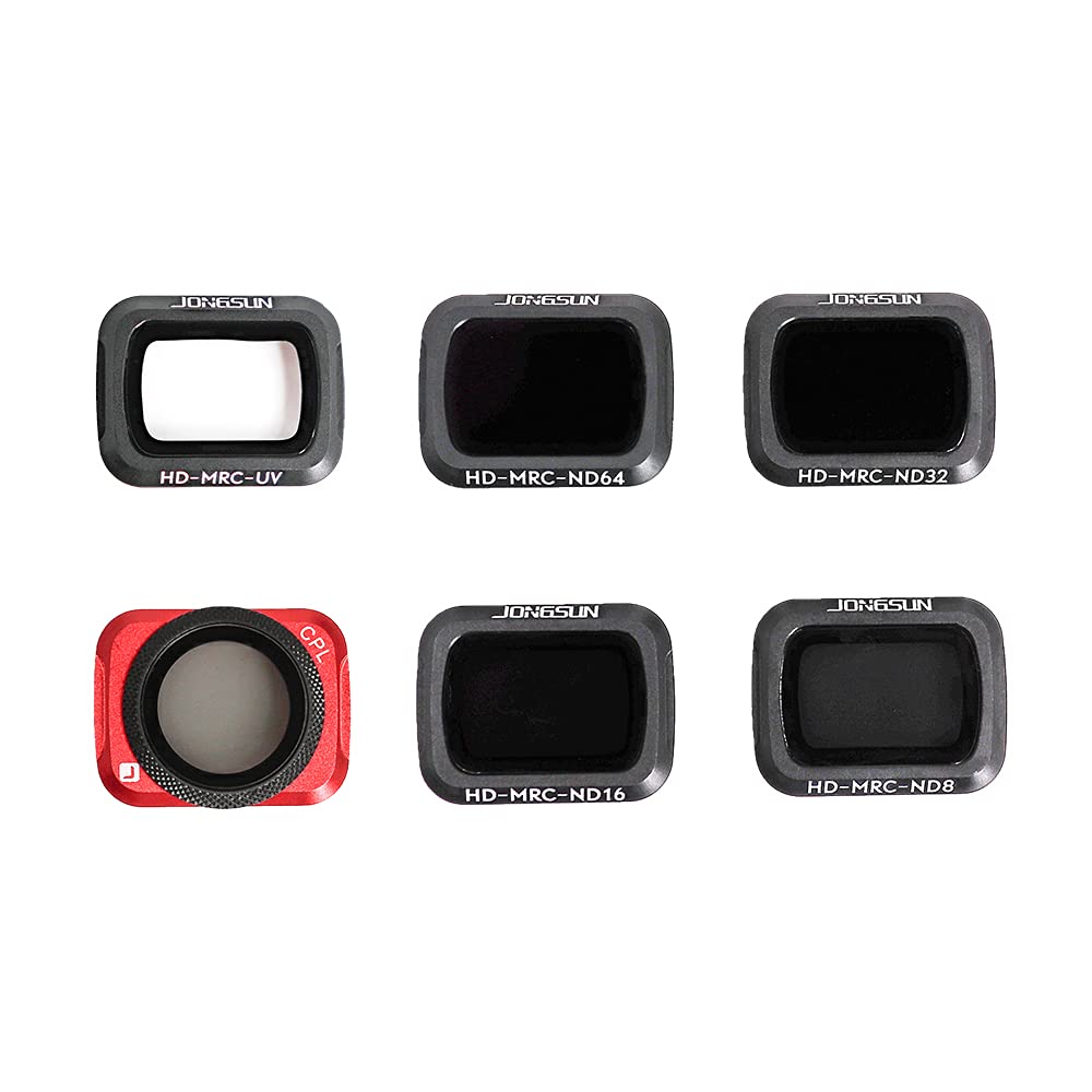 JONGSUN 6Pack ND Filter Set (UV CPL ND8 ND16 ND32 ND64) Kompatibel mit DJI Mavic Air 2 Drone (Nicht