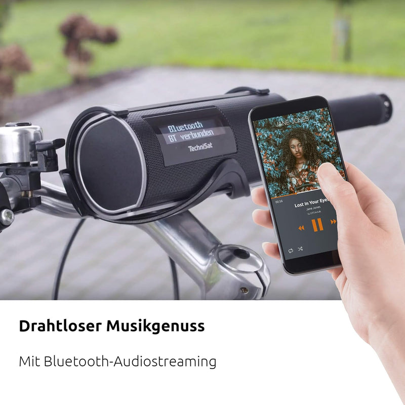 TechniSat DIGITRADIO Bike 1 – DAB+ Fahrrad Radio (DAB, UKW, IP65 wasserabweisendes Gehäuse, OLED-Dis