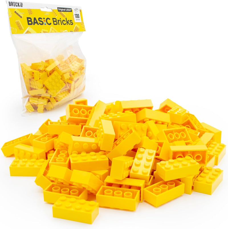 Lego Steine Classic, Gelb, 2x4 Bausteine, 100 Stück - Einzelteile Starterset oder Erweiterung für Le