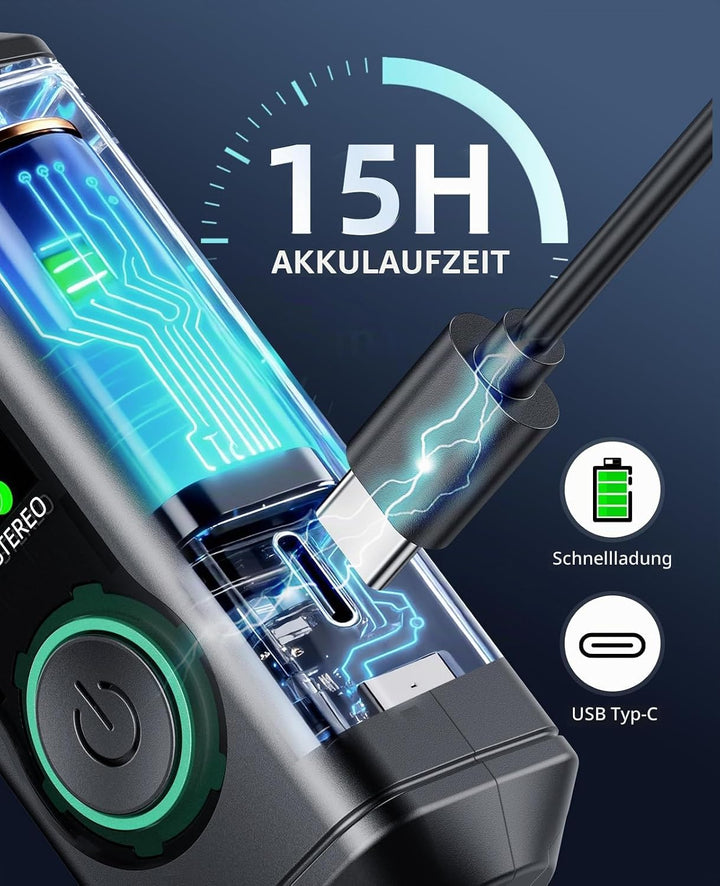 LEKATO P16 Bluetooth XLR Empfänger, Mono/Stereo Audio Receiver mit 15H Laufzeit für PA-, DJ-Systeme