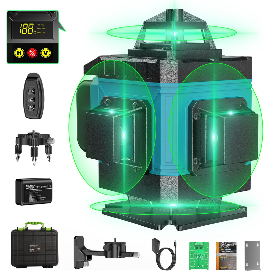 Kreuzlinienlaser Blau 16 Linien Nivellierlaser, 4 x 360 ° Laser wasserwaage, linienlaser kreuzlaser