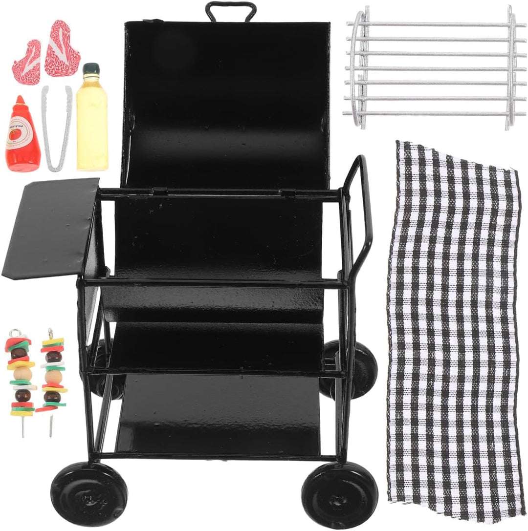 1 Satz Miniatur Puppenhaus-grillständer: 1:12 Puppe Kinder Mini Grill Modell Kleines Miniatur-BBQ Kl
