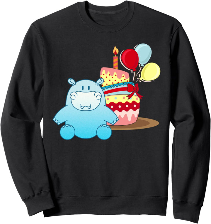 Hippo Afrika Zoo Tier Geburtstag Kuchen Geschenk Nilpferd Sweatshirt