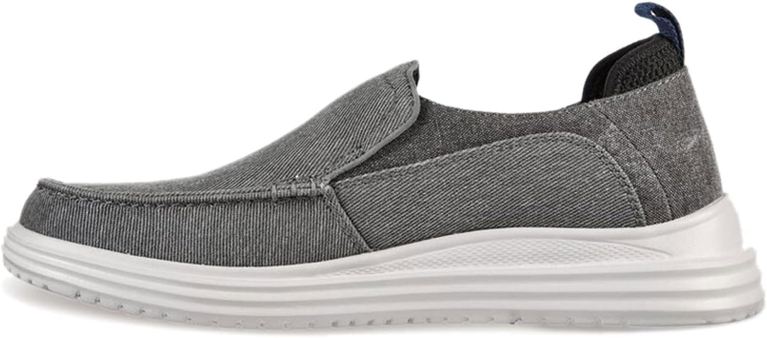 Skechers Herren Bewährt Ever Flacher Slipper 44 EU Charcoal Washed Canvas, 44 EU Charcoal Washed Can