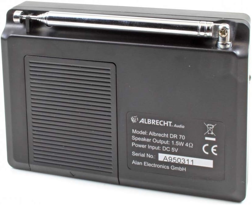 Albrecht 27370 DR70 Digitalradio (DAB+/UKW, 230V, Batteriebetrieb) schwarz
