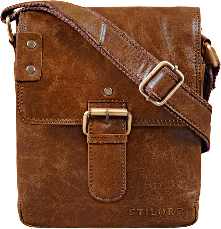 STILORD 'Alessio' Leder Messenger Bag Männer klein Vintage Umhängetasche Herrentasche Tablettasche S