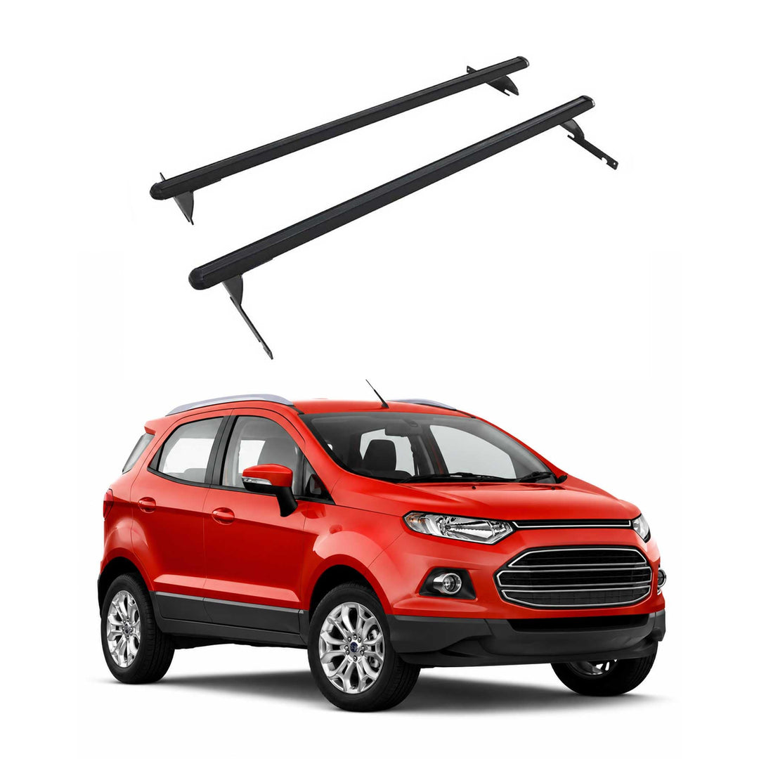 Dachträger Gepäckträger Relingträger kompatibel mit Ford Ecosport 2015-2023 Schwarz Alu 2X