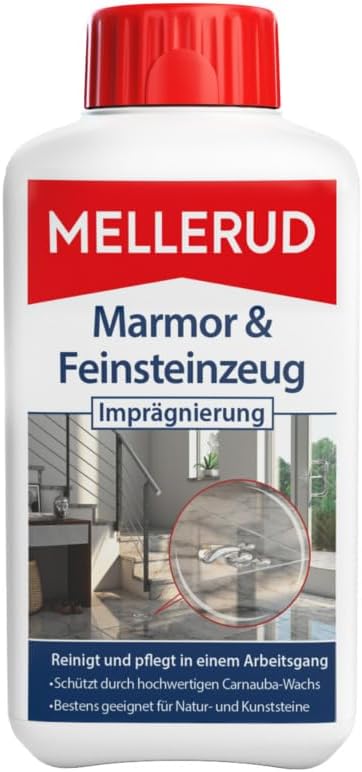 MELLERUD Marmor & Feinsteinzeug Imprägnierung | 1 x 0,5 l | Effizientes Mittel zum Schutz vor Versch