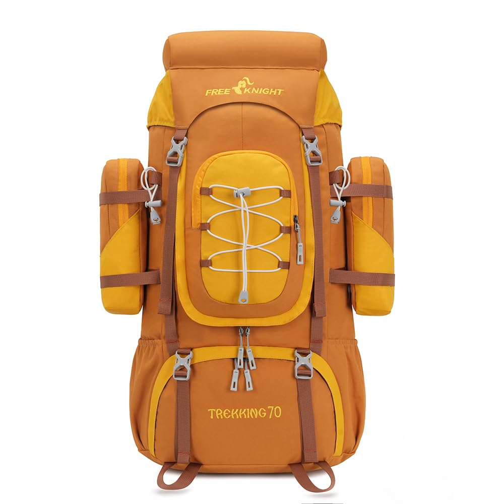 Bseash 70L (65+5) Wasserdichter Wanderrucksack mit Regenschutz, Outdoor-Sport, Reisen, Tagesrucksack