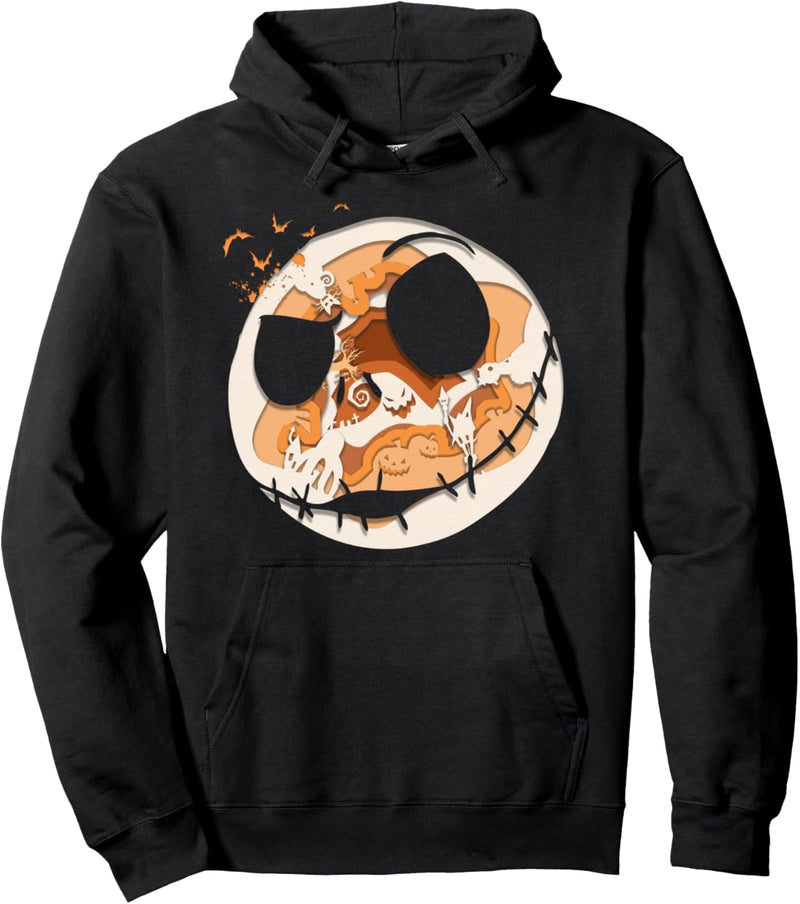 Nightmare Before Christmas Paper Cut Outs Jack Face Pullover Hoodie