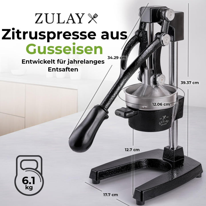 Zulay Kitchen professionelle zitruspresse - manuelle zitruspresse und orange squeezer - metall lemon