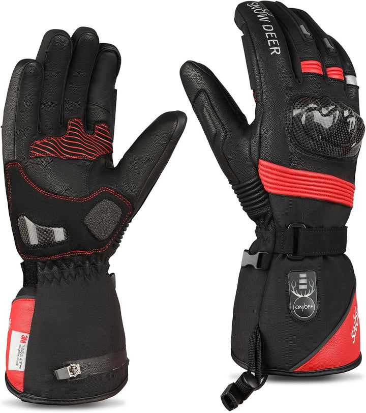 SNOW DEER Beheizte Handschuhe,Motorrad Handschuhe,Wiederaufladbarem Lithium Akku Skifahren Fausthand