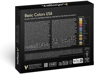 Vallejo 070140 Farbset, Basic Farben USA, 16x17, Single