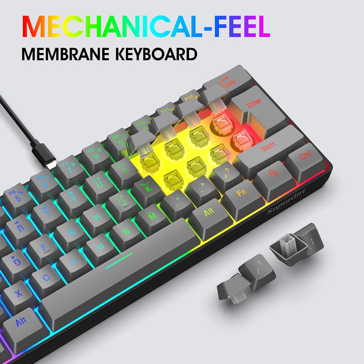 Snpurdiri 60% Percent Gaming Tastatur (61 eisengrau), 61 eisengrau