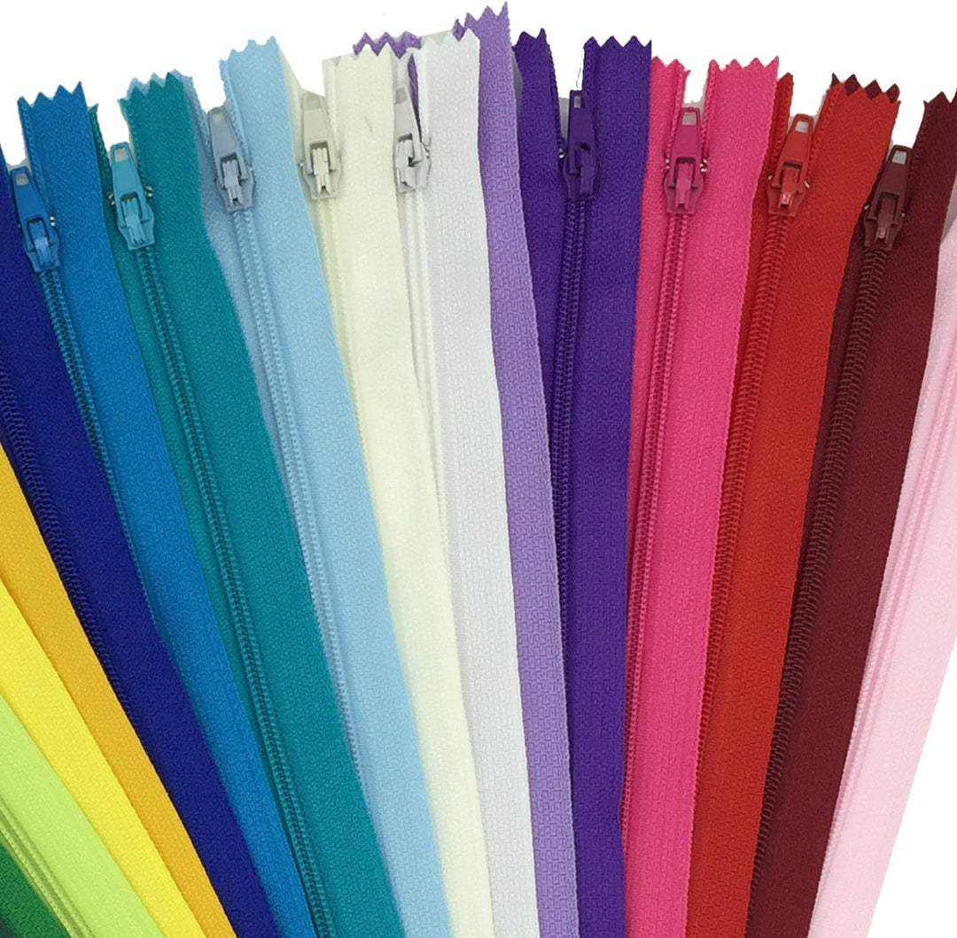 DOITEM Reissverschluss, 24 Farben Nylon Reissverschlüsse, 20cm lang, 2.5cm breit für Kleidung Tasche