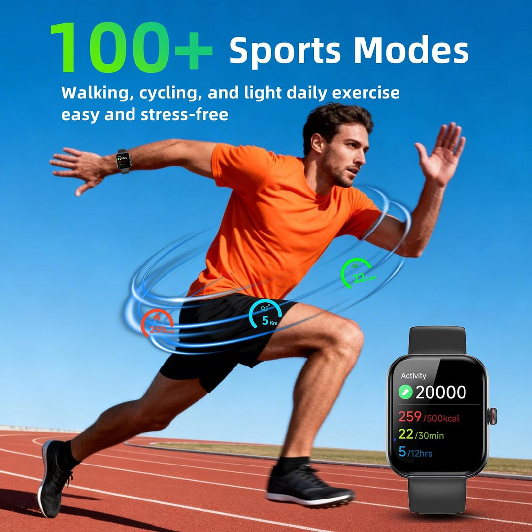 uaue Smartwatch Herren, 1,91" Smart Watch mit Alexa &amp; Telefonfunktion | 30 Tage Akku, 108+ Sportmodi