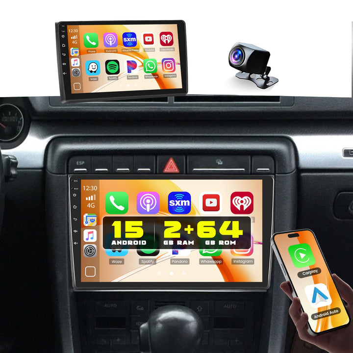 [8Cores 2G+64G] Hikity Autoradio Navi Für Audi A4 S4 RS4 8E B6 B7 2000-2009 Android 15 Touch Display