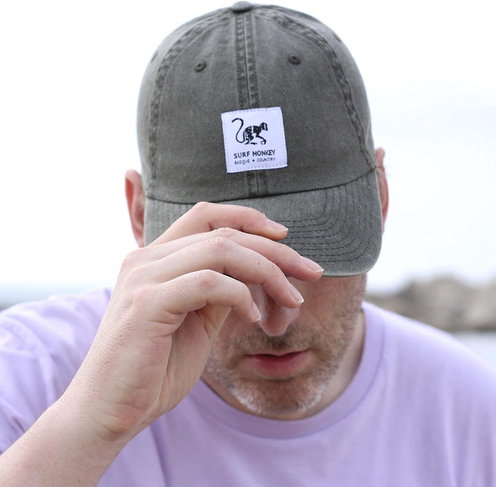 SURF MONKEY Baseball Cap Classic Dad Cap aus Baumwolle ohne Struktur - Used-Look Einheitsgrösse Oliv