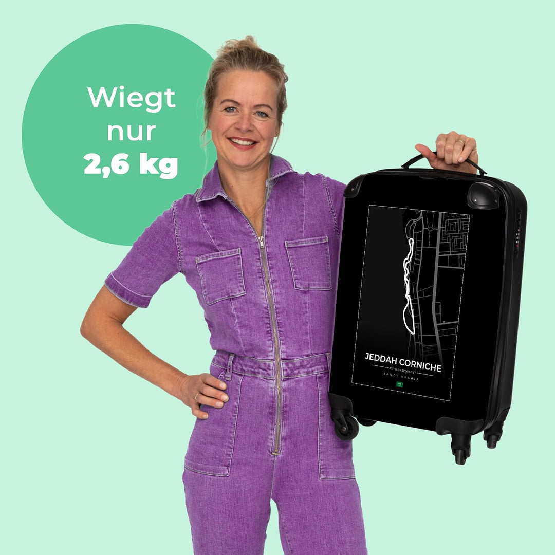 NoBoringSuitcases.com® Koffer Handgepäck Trolley Rollkoffer Kleine Reisekoffer mit 4 Rollen - Motors