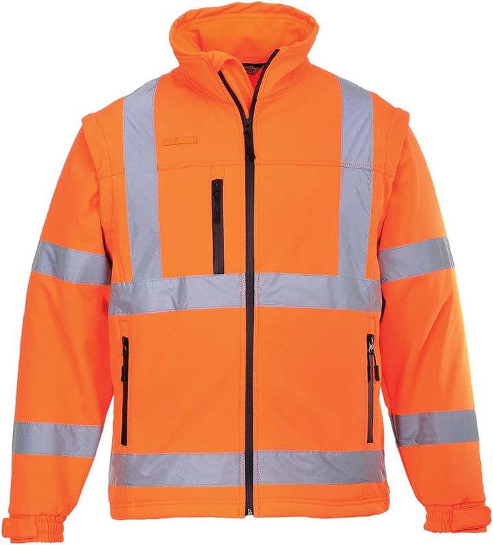 Portwest Klassische Hi-Vis Softshell-Jacke (3L), Grösse: XL, Farbe: Orange, S424ORRXL XL Orange, XL