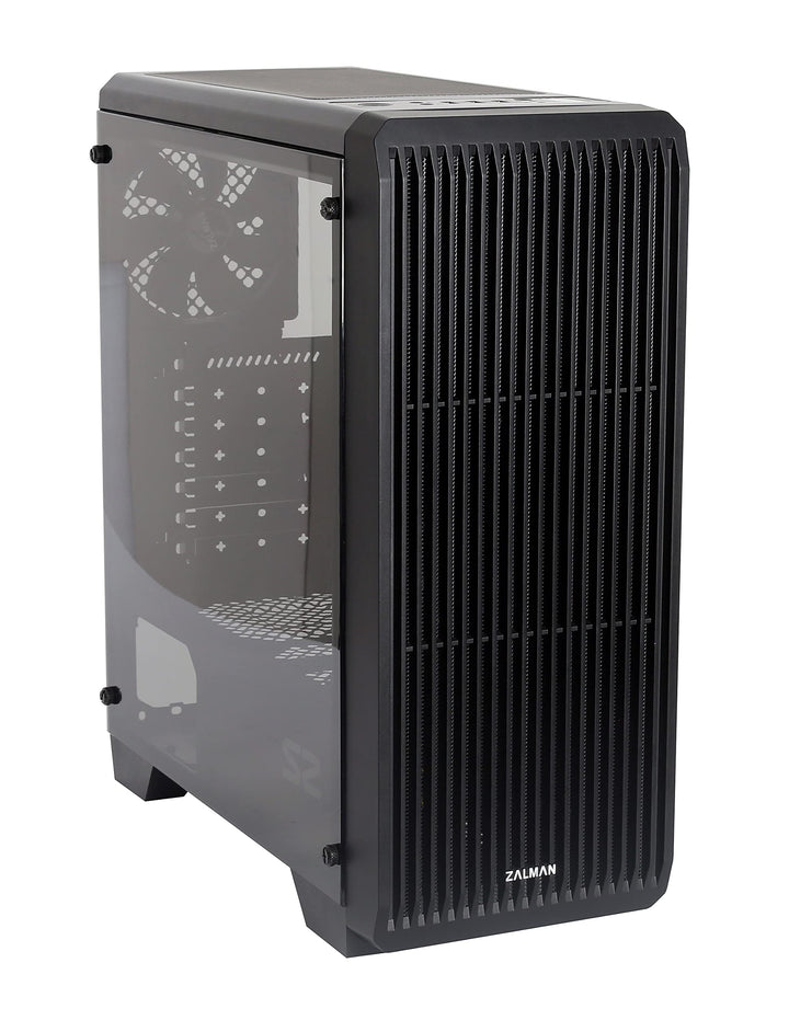 Zalman S2 PC Midi Tower ATX Gehäuse mit Lüfter, Computer Case ATX Gaming, PC Gehäuse Durchsichtig mi