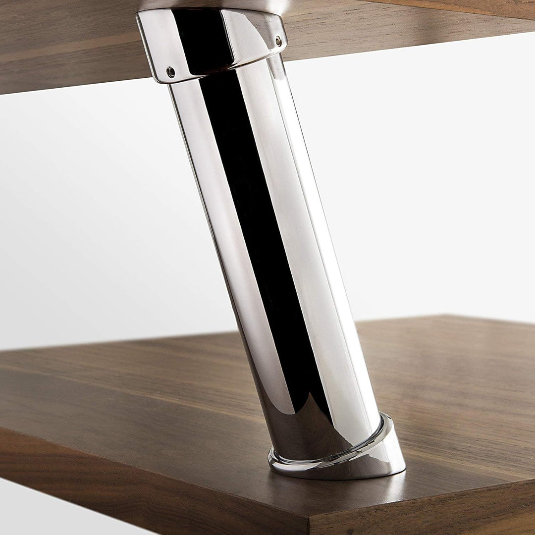 2 Stück Barkonsolen schräg 21° Höhe 200 mm/Ø 50 mm Chrom poliert Thekenfuss Bar Konsole Tresenfuss v