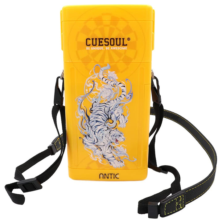 CUESOUL ANTIE Hard Dart Case, Hält 6 Steeldarts/Soft Tip Darts und zusätzliches Zubehör, mit Vier my