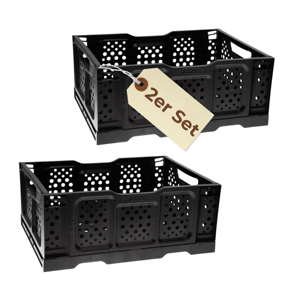 GarPet 2er Set Klappbox Klappkiste Einkaufskorb faltbar Einkaufkiste klappbar Kiste Stapelbox Stabil